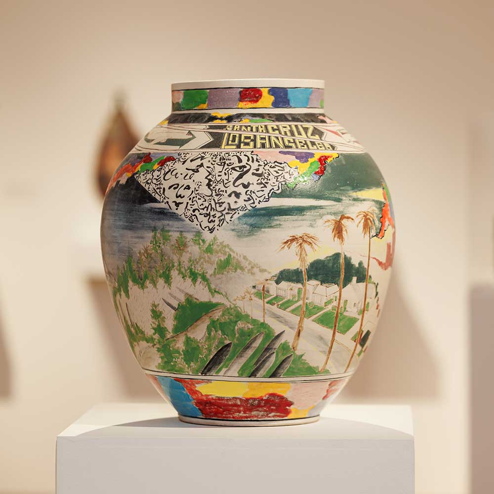 Colorful ceramic vase from the 2025 Ceramic Annual