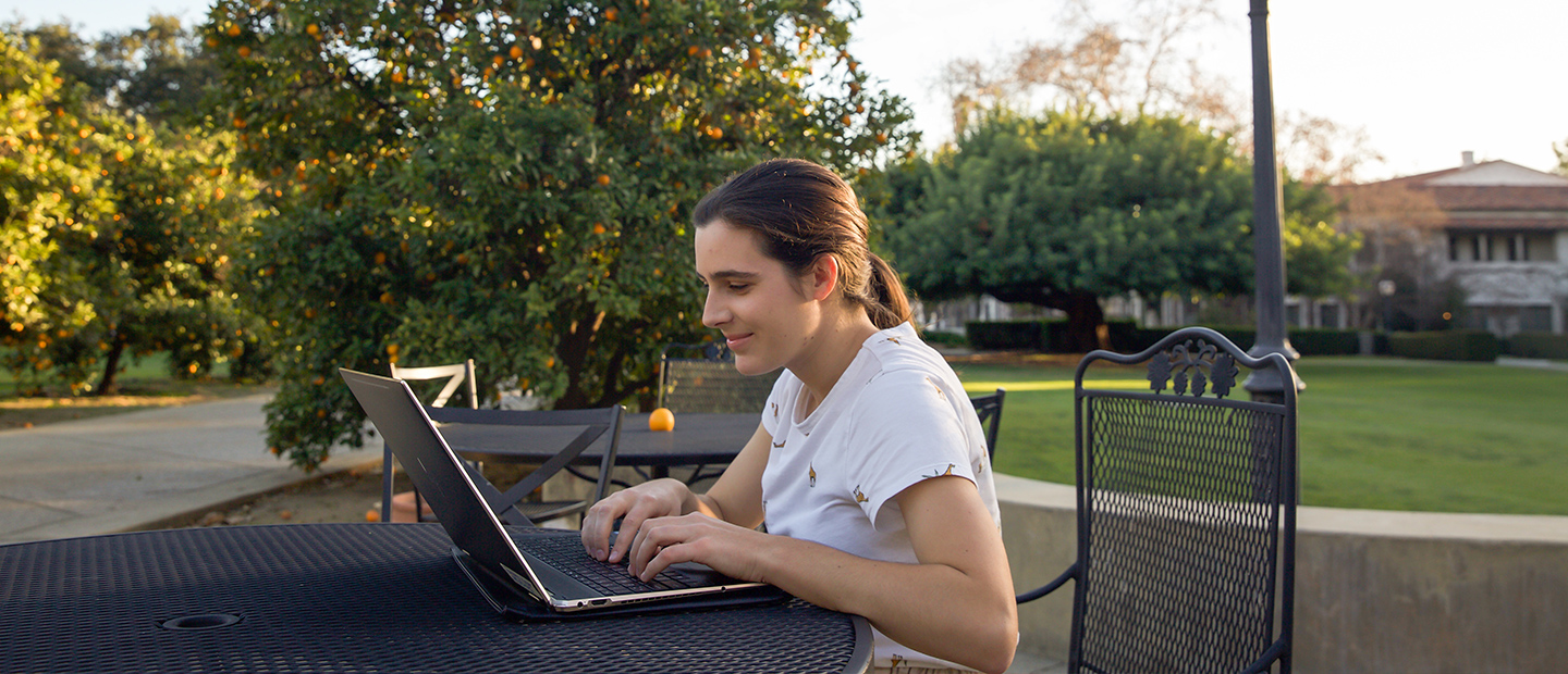 Student on computer