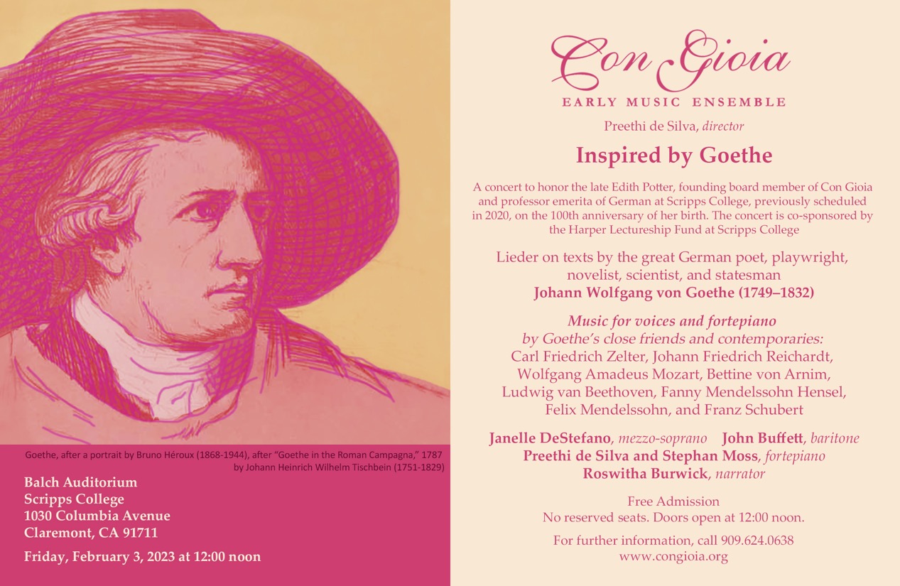 Postcard with info for this concert "Inspired by Goethe"