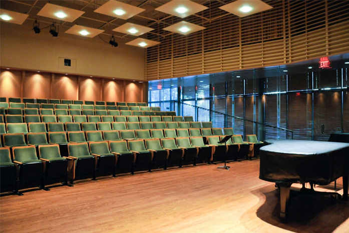 Audience seating in Boone Recital Hall