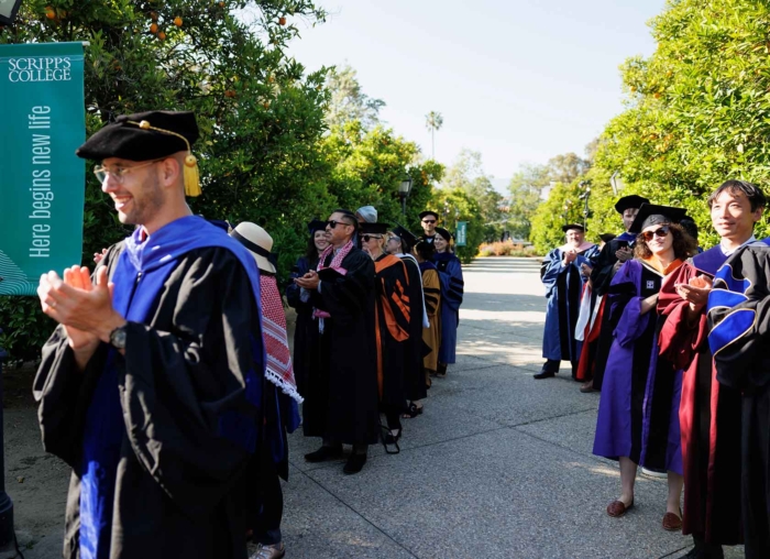 Faculty lined up for Commencement