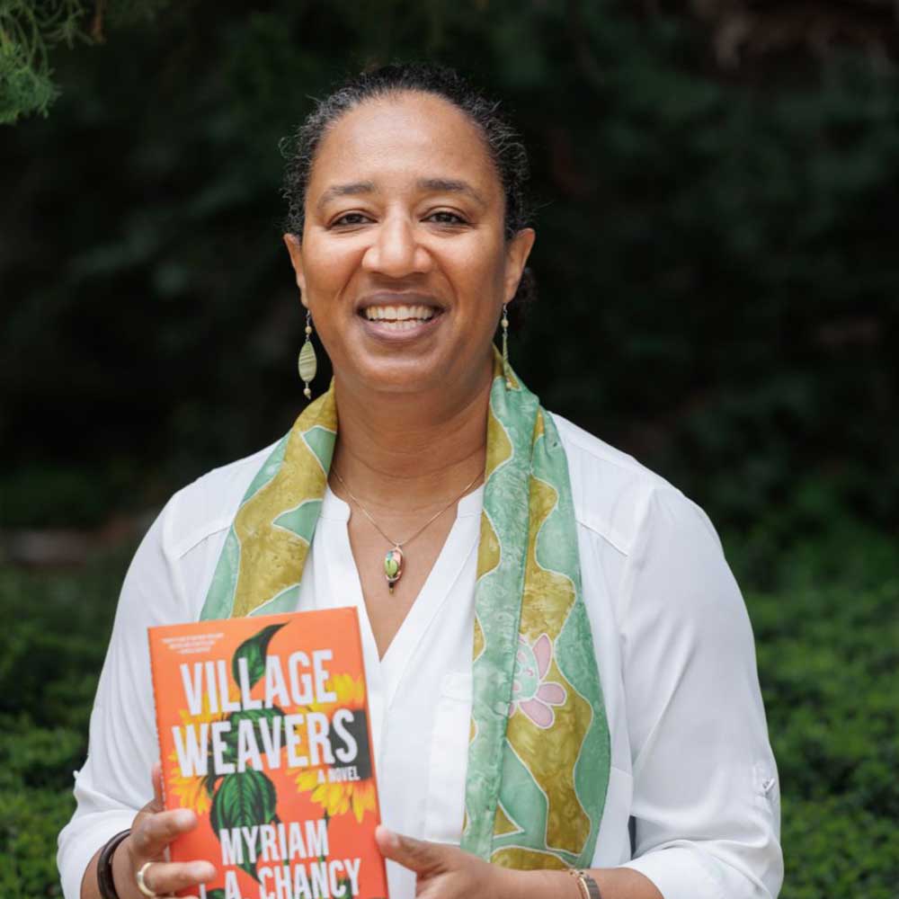 Prof. Myriam Chancy with her book