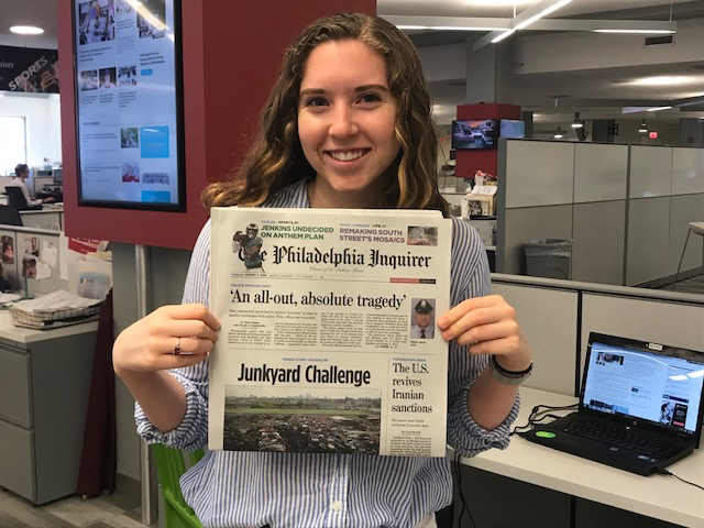 Meghan Bobrowsky '21 at the Philadelphia Inquirer