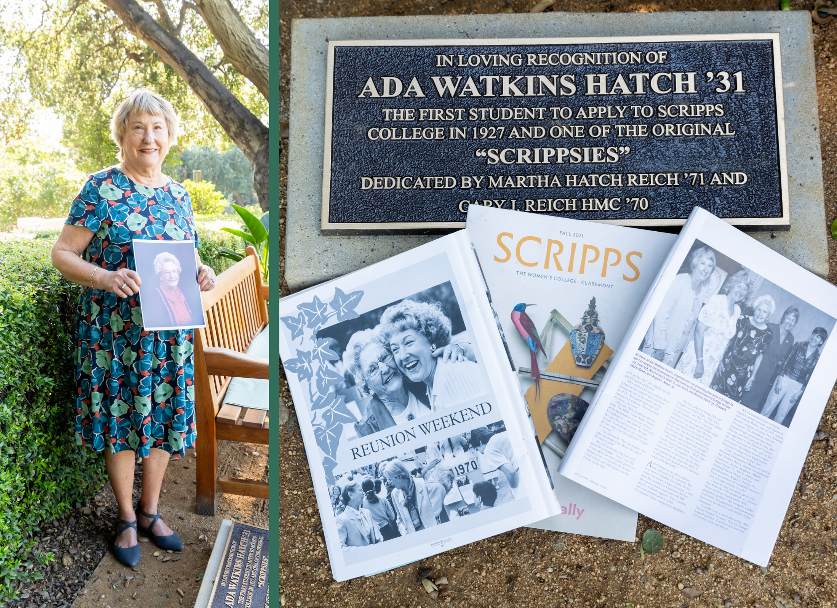 Martha Hatch Reich '71 with Campus Dedication