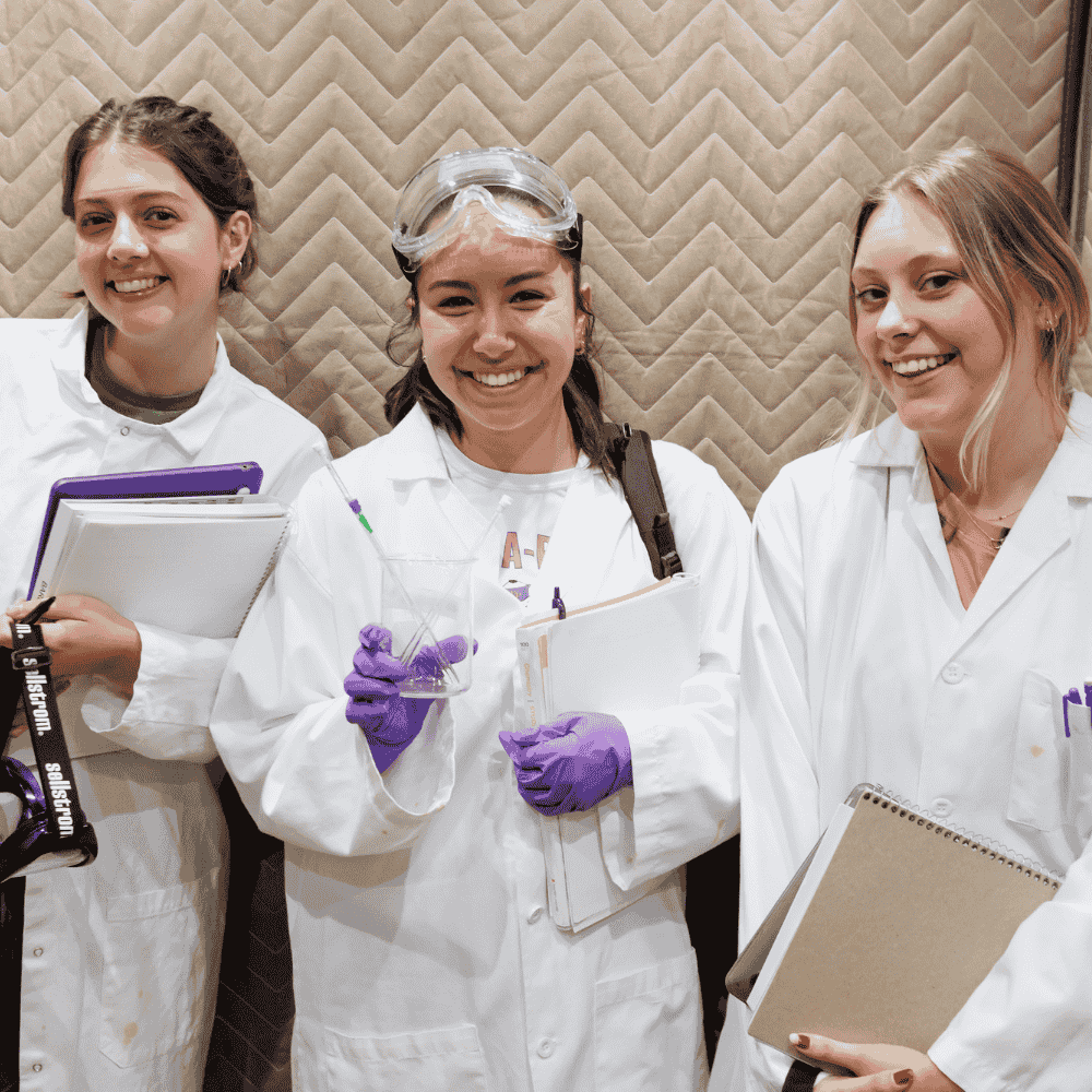 students in lab coats