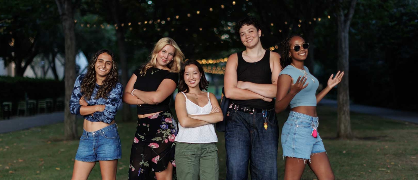 Scripps College students strike a pose.