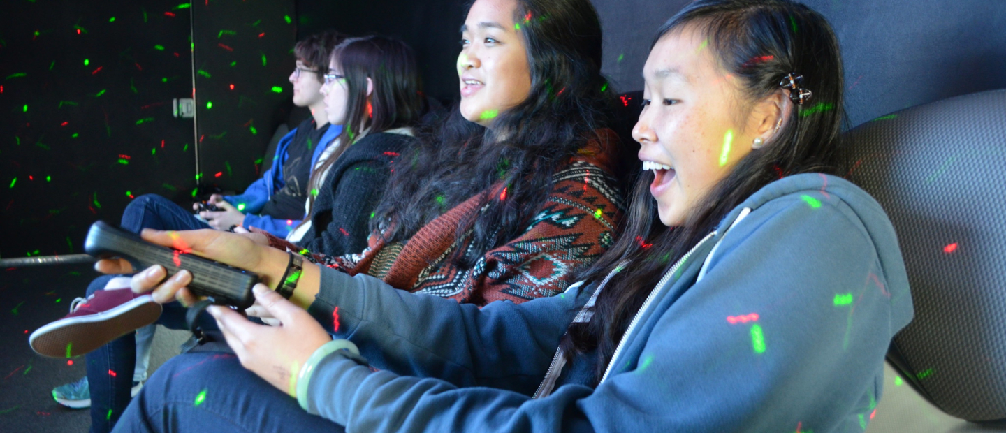 Students playing video games