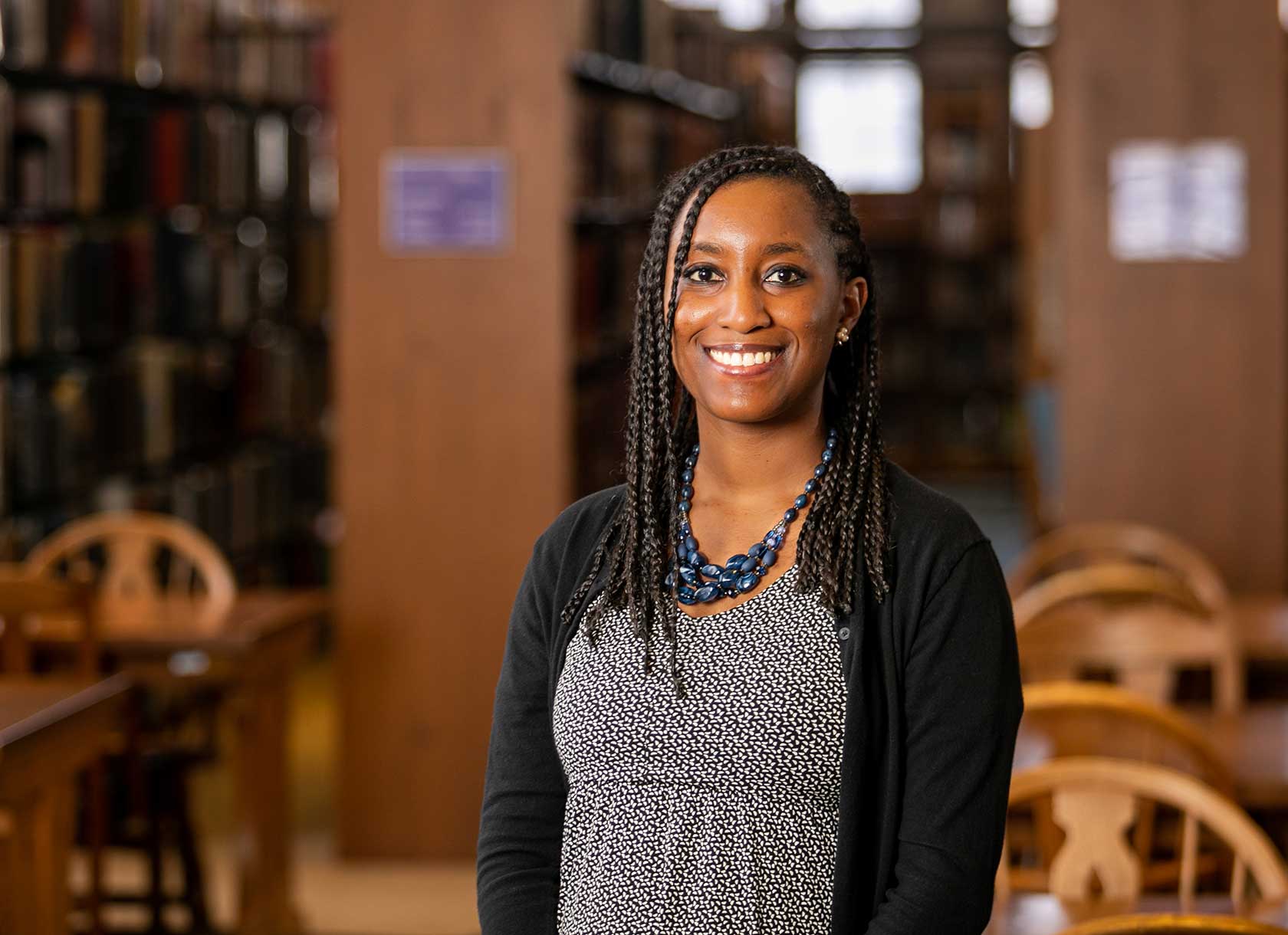 Portrait of Scripps College alum Charla Wilson '11, librarian and archivist for the Black Experience