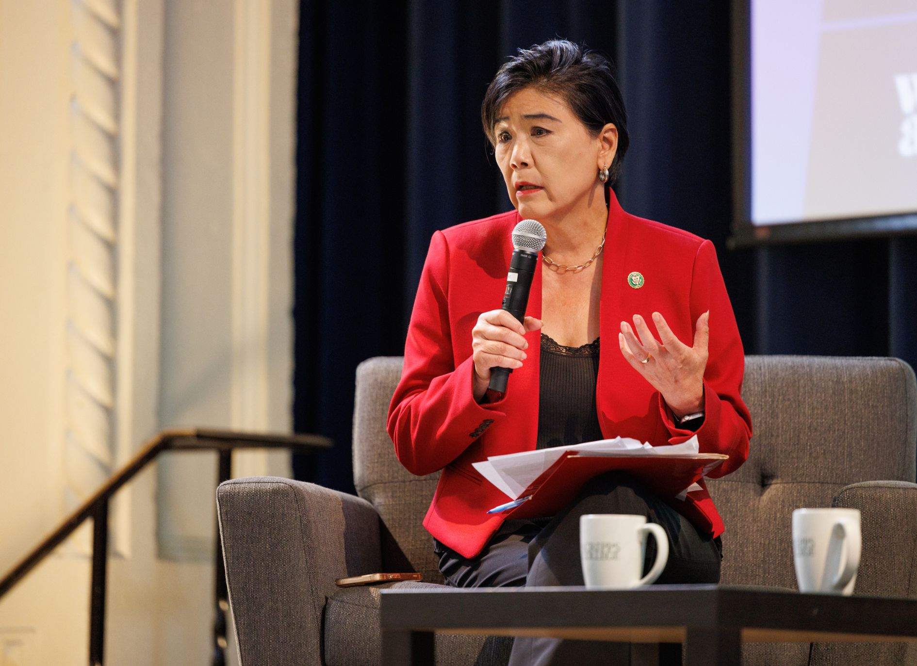 Representative Judy Chu speaks at Scripps College