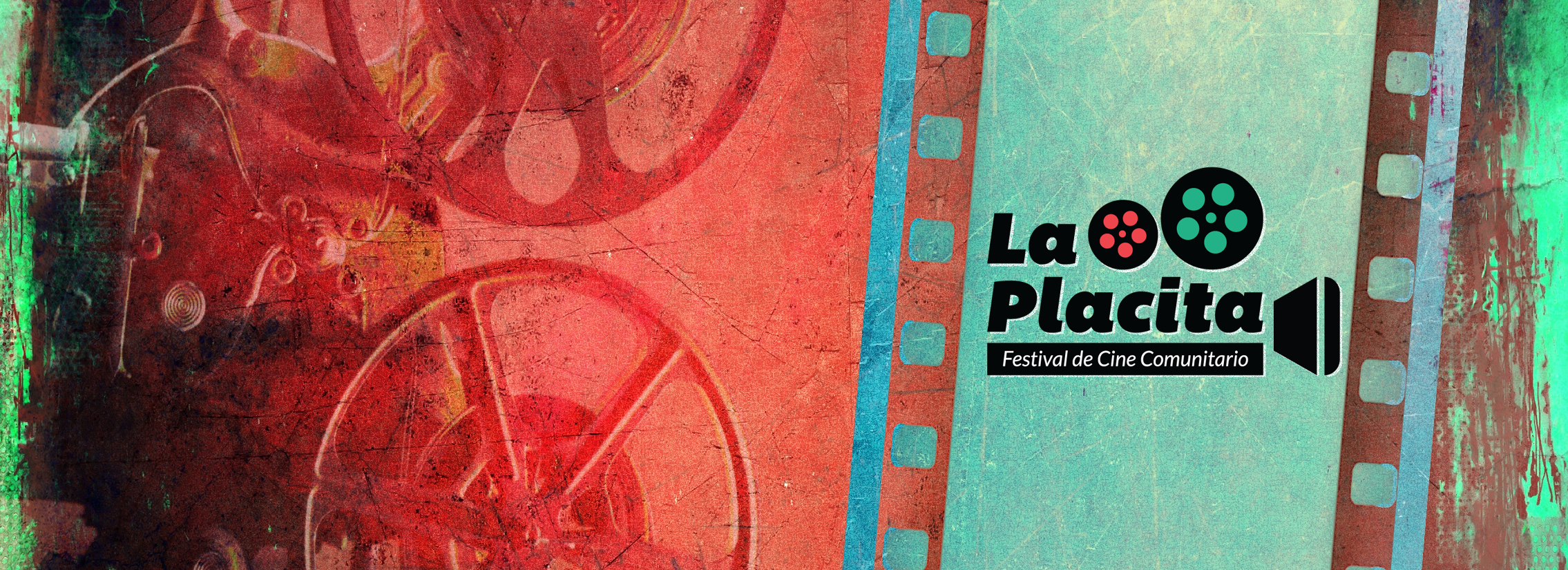 A sign for the 'La Placita' Community Film Festival.