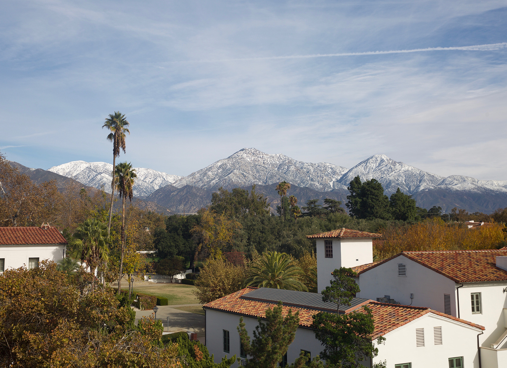 The Scripps College campus in Claremont, California, as seen from above