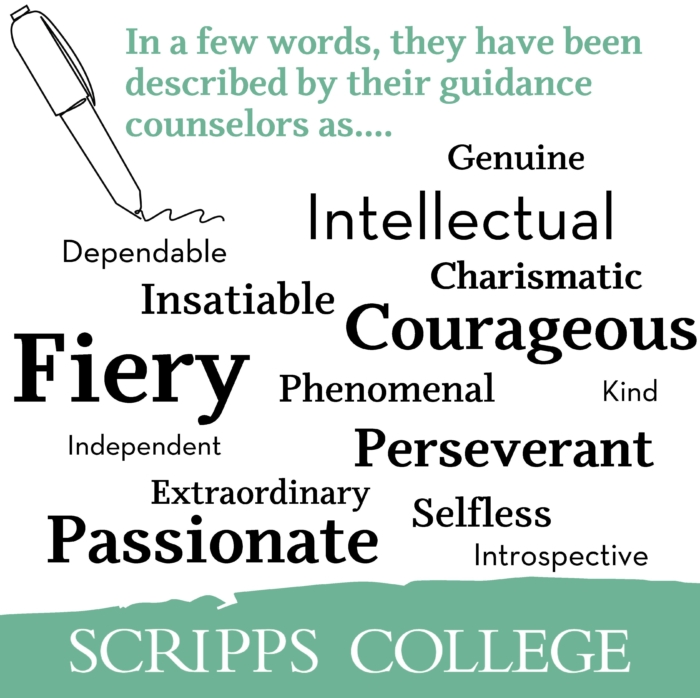 Information in an infographic about the Scripps College Class of 2023.