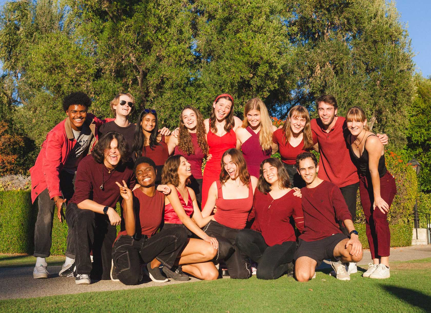 Members of the Claremont Shades, an all-gender 7C a capella music group
