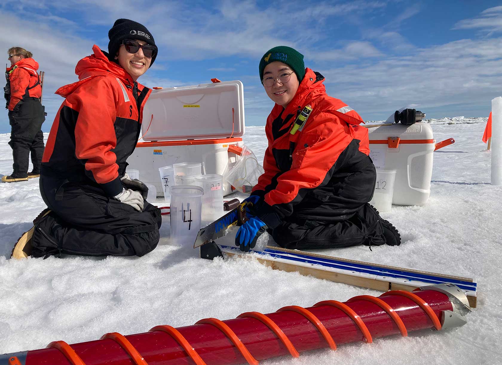 Stephanie Lim '18 and a colleague work in the Alaskan Arctic