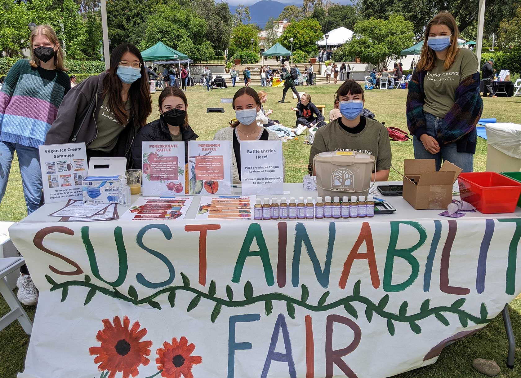 Students host a booth at Scripps College's 10th annual Sustainability Fair
