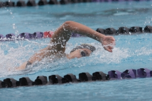 Dana Shaker '14 swimming